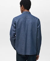 Mango Men's Cotton Chambray Shirt