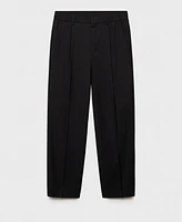 Mango Men's Pleated Relaxed-Fit Suit Trousers