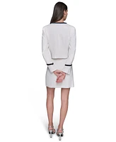 Karl Lagerfeld Paris Women's Tweed Button-Front Jacket