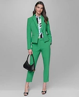 Karl Lagerfeld Paris Womens Single Button Blazer Printed Blouse Straight Leg Trousers