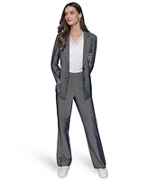 Karl Lagerfeld Paris Women's Beaded-Bow Pinstriped Blazer
