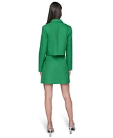Karl Lagerfeld Paris Women's Cropped Tweed Jacket