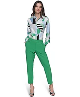 Karl Lagerfeld Paris Women's Mid-Rise Straight-Leg Pants