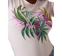 Guess Women's Embellished Graphic Print Short-Sleeve T-Shirt