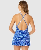 Anne Cole Women's Printed Surplice Swimdress