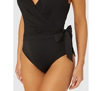 Anne Cole Women's Solid Wrap-Tie One-Piece Swimsuit