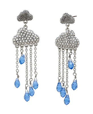 Betsey Johnson Faux Stone Cloud Chandelier Earrings