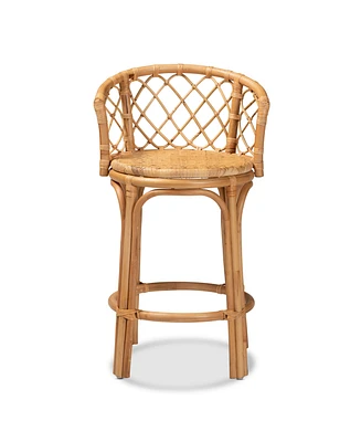 bali & pari 21" Rattan Orchard Modern Bohemian Counter Stool