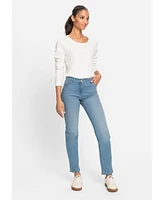 Olsen Women's Lisa Fit Straight Light Wash Jeans