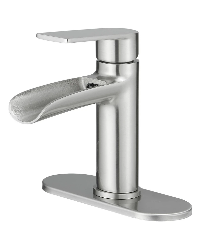 Waterfall Single Handle Hole Farmhouse Bathroom Faucet