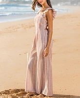 Cupshe Women's Seaside Serenade Back Tie Jumpsuit