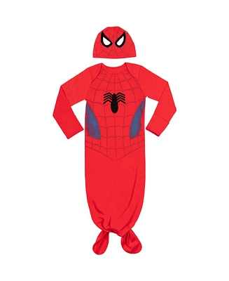 Avengers Baby Boys Marvel Sleeper Gown and Hat