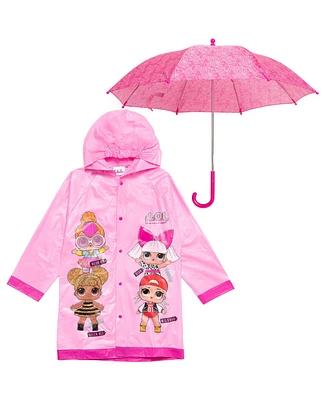 L.o.l. Surprise! Girls Waterproof Rain Jacket and Umbrella