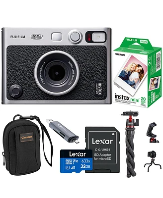 Fujifilm Instax Mini Evo Instant Film Camera, Brown + Accessories Kit