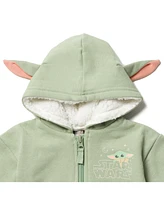 Starwars Baby Boys Star Wars Yoda Fleece Zip Up Cosplay Hoodie