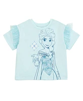 Frozen Girls Disney Queen Elsa T-Shirt and Skirt Outfit Set