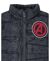 Avengers Toddler Boys Marvel Zip Up Vest 2fer Jacket and Pullover Fleece Hoodie