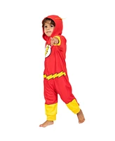 Justice League Toddler Boys Dc Comics Zip Up Pajama Coverall Cape and Mask 3 Piece Costume Set