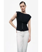 Nocturne Women's T-Shirt with Agraffe Accessory Detail