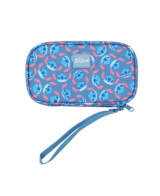 Disney Stitch Repeat Character Heads 4" Blue Tech Cable Organizer Travel Case