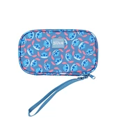 Disney Stitch Repeat Character Heads 4" Blue Tech Cable Organizer Travel Case