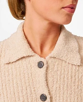 Cable & Gauge Women's Polo Collar Lush Cardigan