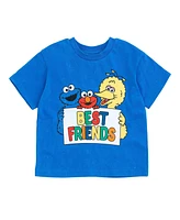 Sesame Street Toddler Boys Oscar the Grouch Elmo Bert and Ernie Graphic T-Shirt Shorts Outfit Set to