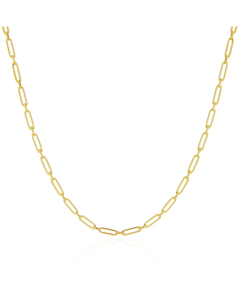 The Lovery Round Link Paperclip Chain Necklace 14K Gold