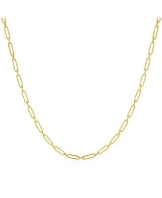 The Lovery Round Link Paperclip Chain Necklace 14K Gold