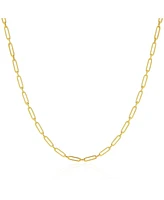 The Lovery Round Link Paperclip Chain Necklace 14K Gold