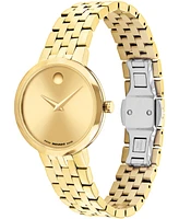 Movado Women's Museum Classic Swiss Quartz Light Yellow Pvd Watch, 29.5mm