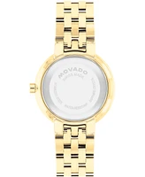 Movado Women's Museum Classic Lab Grown Diamond Swiss Quartz Light Yellow Pvd Watch, 29.5mm
