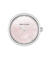 Anne Klein Women's Quartz Pink and Silver-Tone Metal Alloy Ring Watch, 20mm