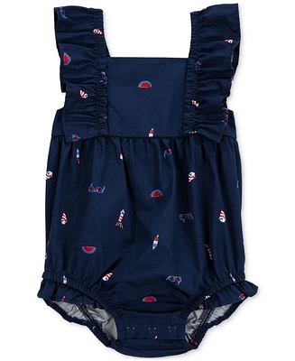 Carter's Baby Girls Watermelon Poplin Bubble Romper