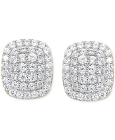 Forever Grown Diamonds Lab Diamond Cushion Cluster Stud Earrings (2 ct. t.w.) Sterling Silver or 14k Gold-Plated