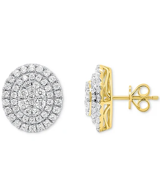 Forever Grown Diamonds Lab Diamond Double Halo Cluster Stud Earrings (2 ct. t.w.) Sterling Silver or 14k Gold-Plated