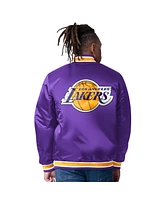 Starter Men's Purple/Yellow Los Angeles Lakers Reversible Satin Full-Snap Varsity Jacket