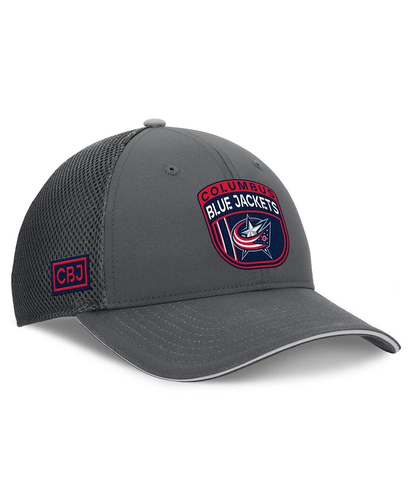 Fanatics Men's Gray Columbus Blue Jackets Authentic Pro Home Ice Trucker Adjustable Hat