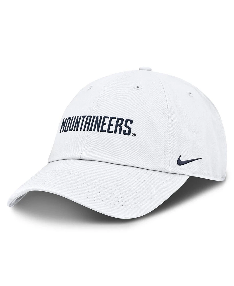 Nike Men's White West Virginia Mountaineers Core Club Mascot Wordmark Adjustable Hat