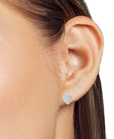 Forever Grown Diamonds Lab Diamond Heart Cluster Stud Earrings (2 ct. t.w.) Sterling Silver or 14k Gold-Plated