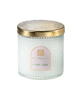 Aromatique The Smell of Spring Textured Glass Candle with Lid, 6 oz.