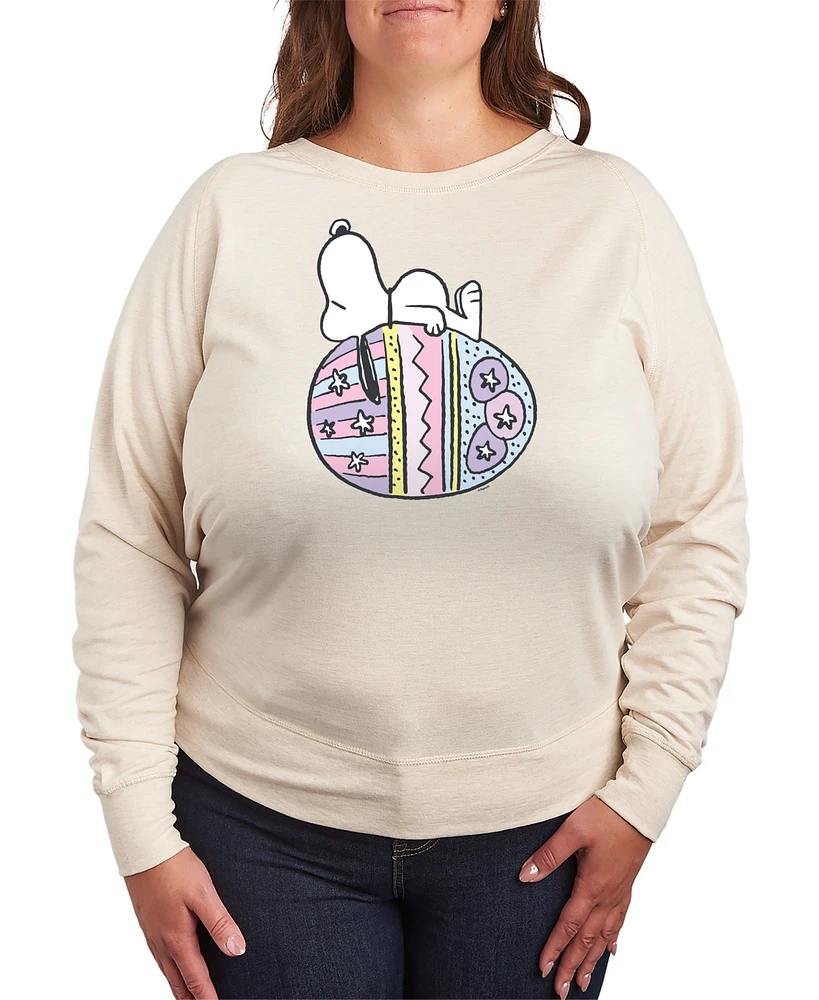 Hybrid Apparel Plus Peanuts Snoopy Easter Egg Graphic Pullover T-Shirt