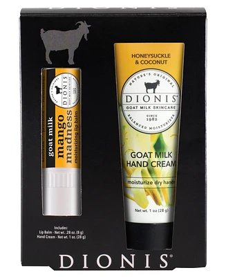 Dionis Goat Milk Honeysuckle Mango Lip Balm and Hand Cream Set