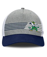 Fanatics Men's Heather Gray/Navy Notre Dame Fighting Irish Profile Trucker Adjustable Hat