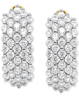 Forever Grown Diamonds Lab Diamond Cluster Small Hoop Earrings (2 ct. t.w.) Sterling Silver or 14k Gold-Plated