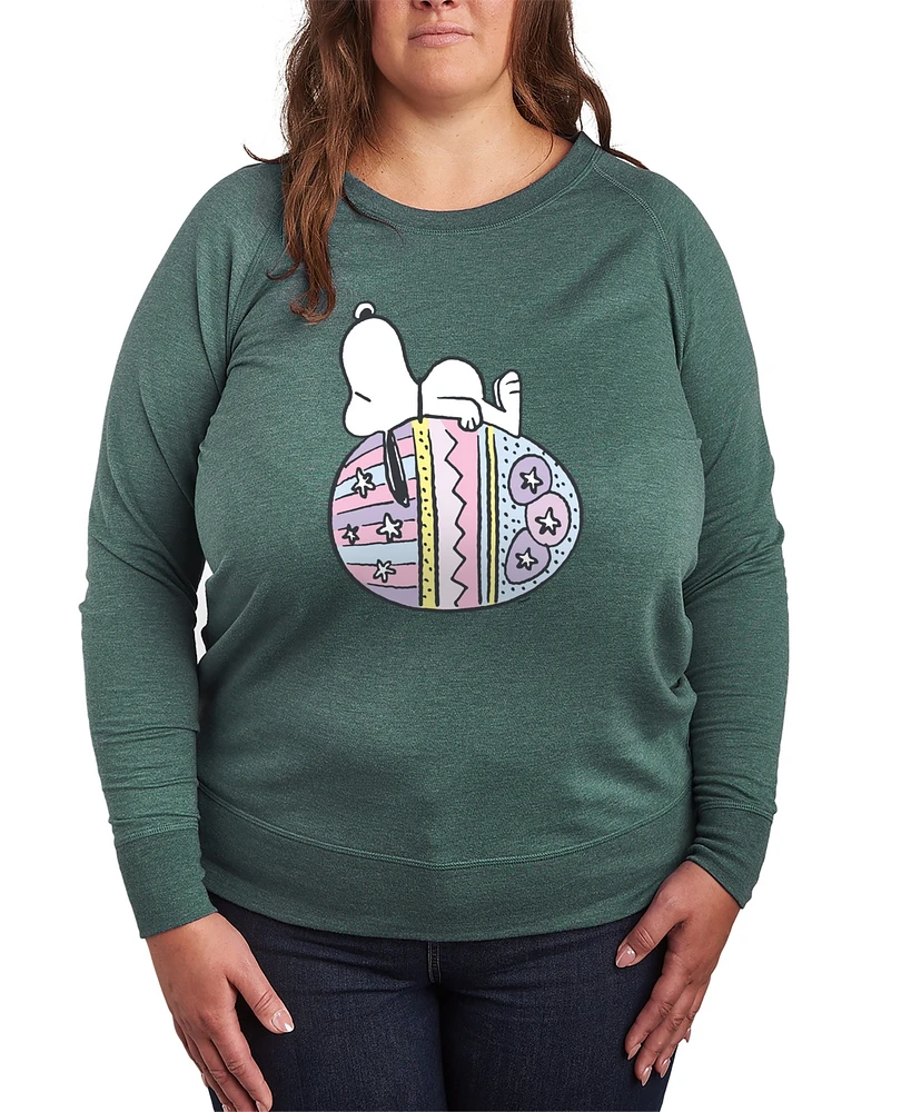 Hybrid Apparel Plus Peanuts Snoopy Easter Egg Graphic Pullover T-Shirt