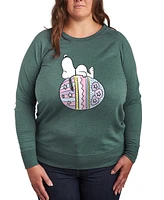 Hybrid Apparel Plus Peanuts Snoopy Easter Egg Graphic Pullover T-Shirt