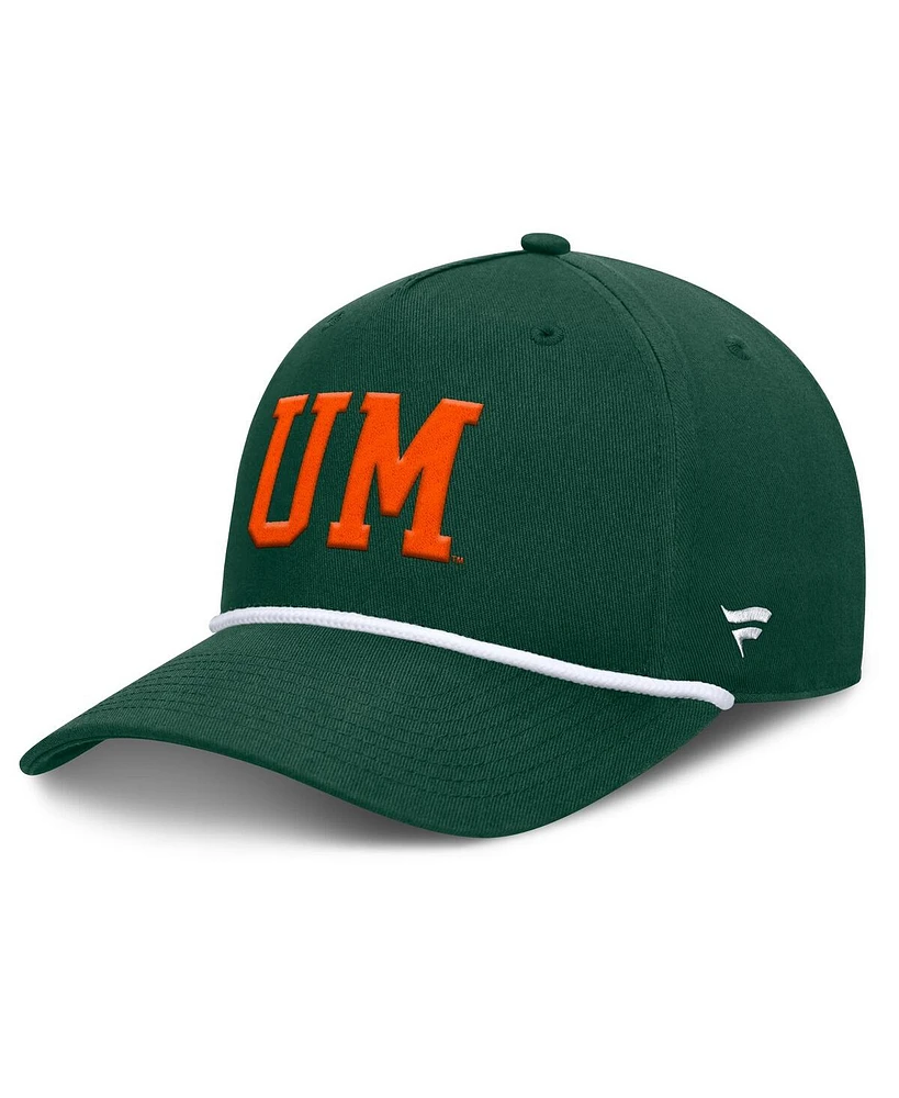 Fanatics Men's Green Miami Hurricanes Foul Ball Rope Adjustable Hat