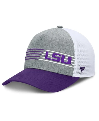 Fanatics Men's Heather Gray/Purple Lsu Tigers Profile Trucker Adjustable Hat