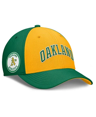 Nike Men's Green/Gold Oakland Athletics Rise Swoosh Performance Flex Hat